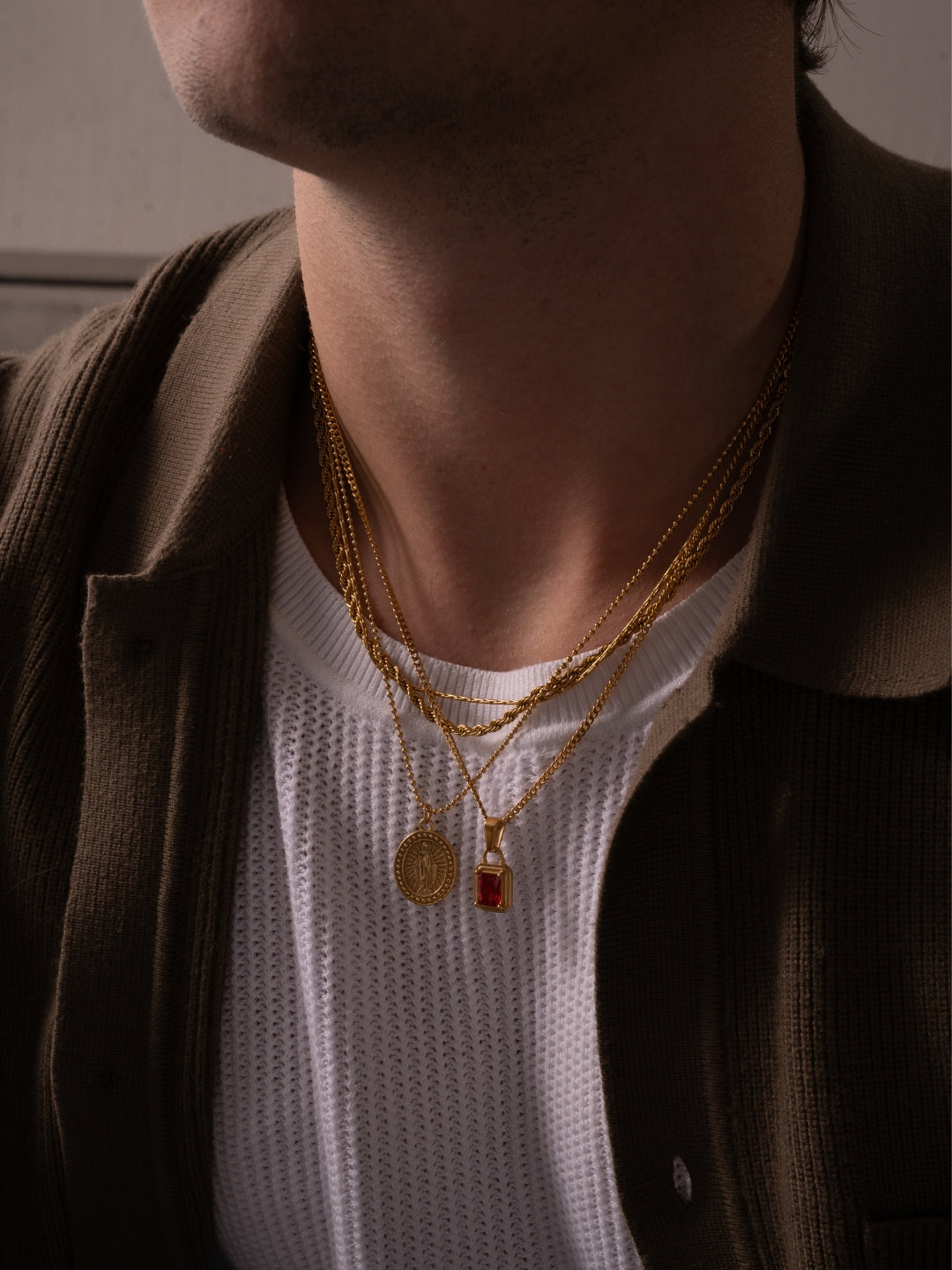 RED GEMSTONE CHAIN | 18K Gold