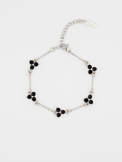 MIDNIGHT CLOVER BRACELET | Silver