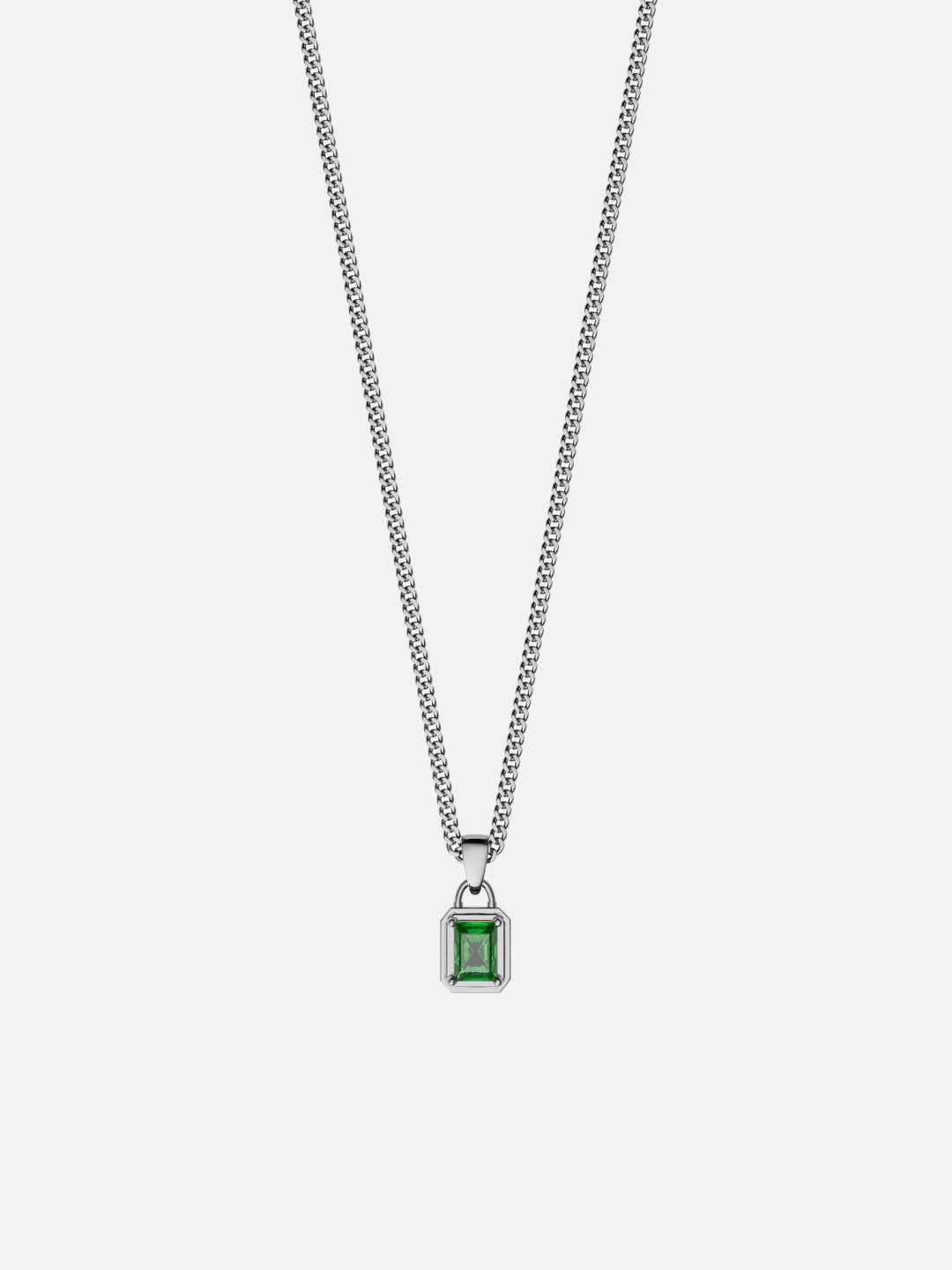 GREEN GEMSTONE CHAIN | Silver