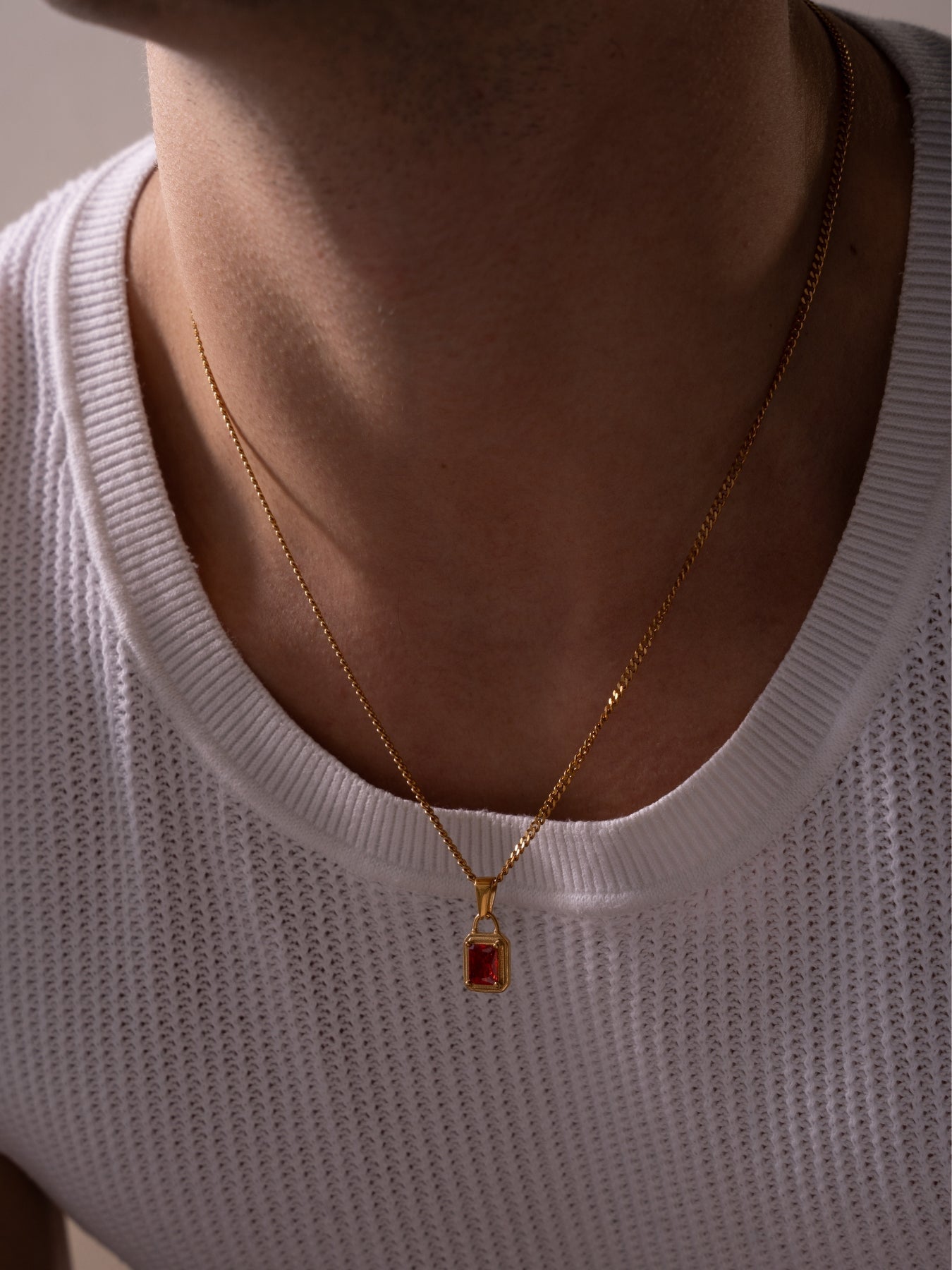 RED GEMSTONE CHAIN | 18K Gold