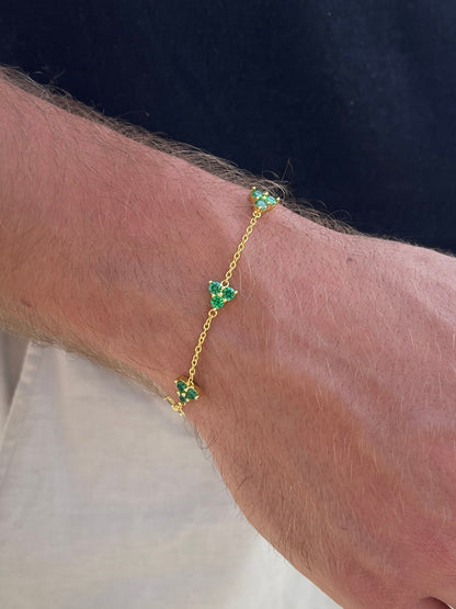 GREEN CLOVER BRACELET | 18K Gold