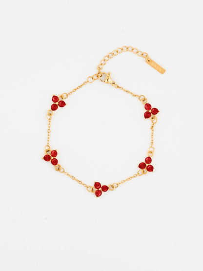 RED CLOVER BRACELET | 18K Gold